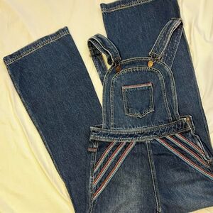 We The Free Men's Blue Denim Overalls with Striped Accents